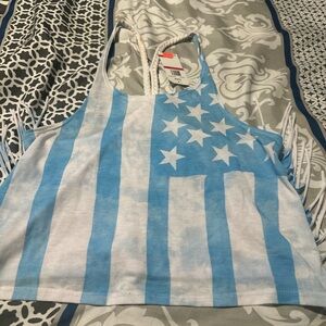 Blue and White Star Striped Tank Top